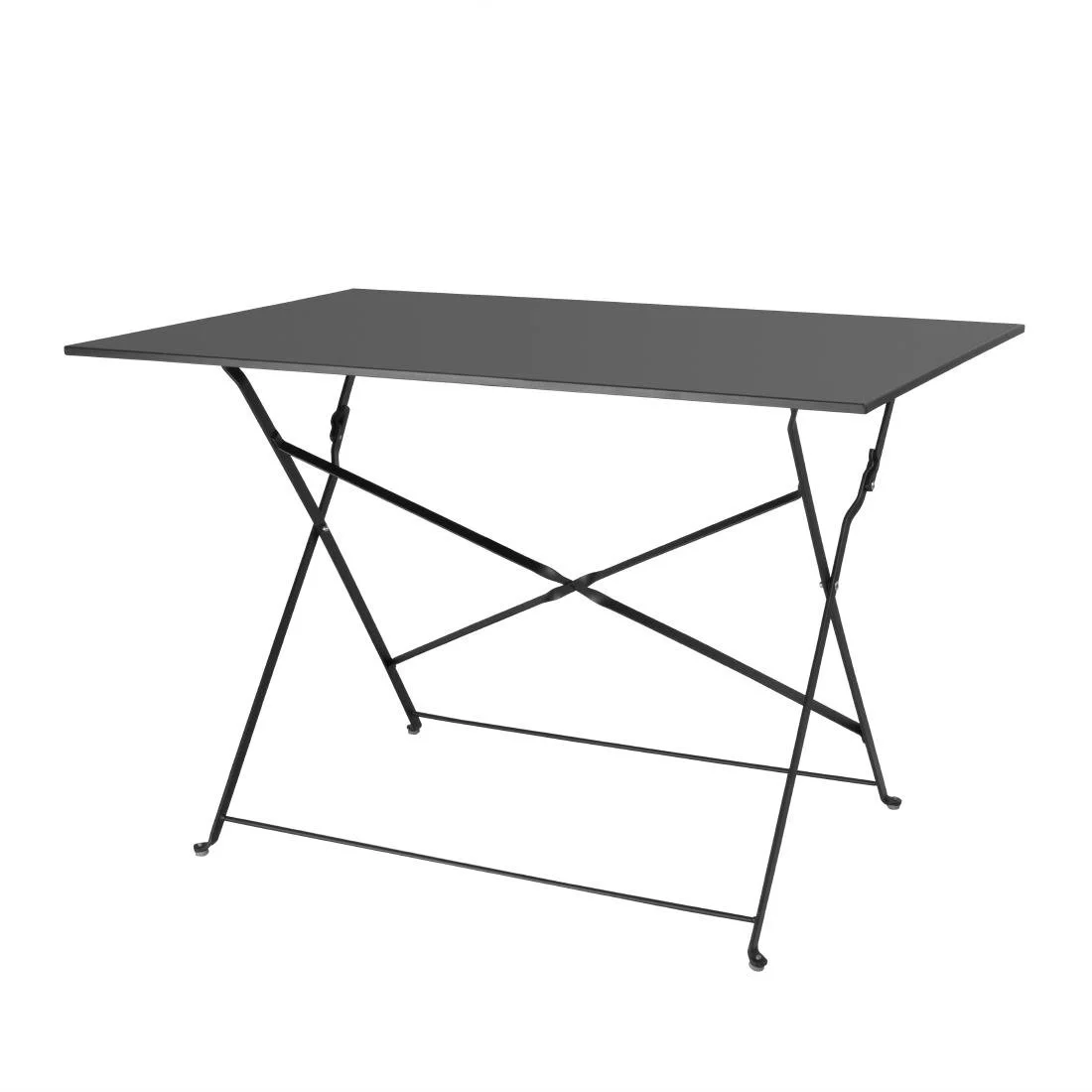 Bolero Perth Black Pavement Style Folding Table Rectangular 1100x700mm - Image 1