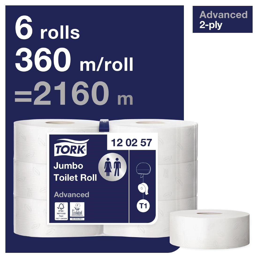 Tork White Jumbo Toilet Roll