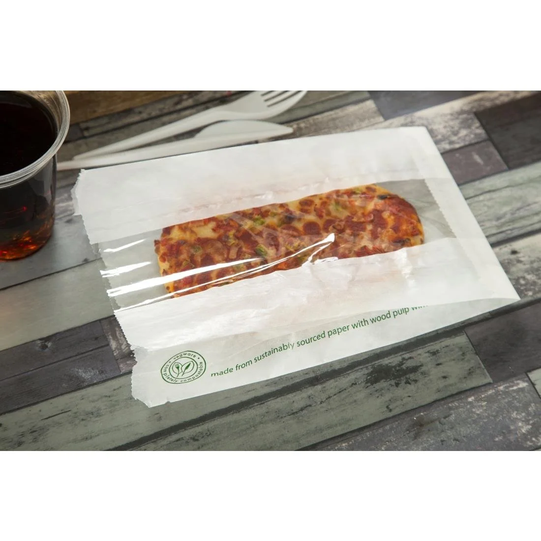 Vegware Compostable Glassine Hot Food Bags With NatureFlex Window - Image 6