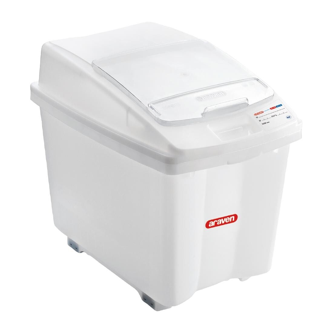 Araven Transparent Mobile Ingredient Bin 80Ltr