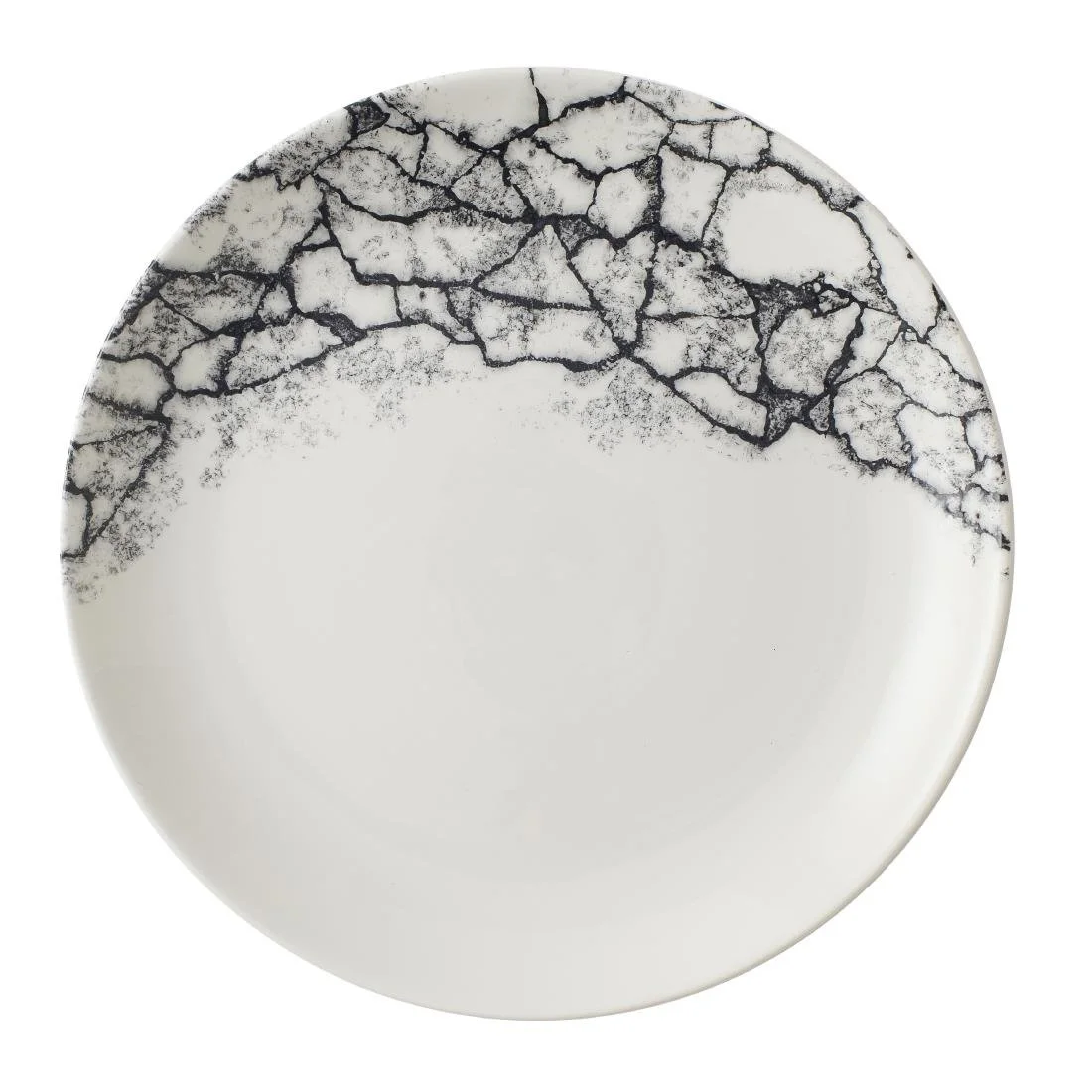 Churchill Kintsugi Accents Quartz Black Evolve Coupe Plates 220mm (12 Pack) - Image 1