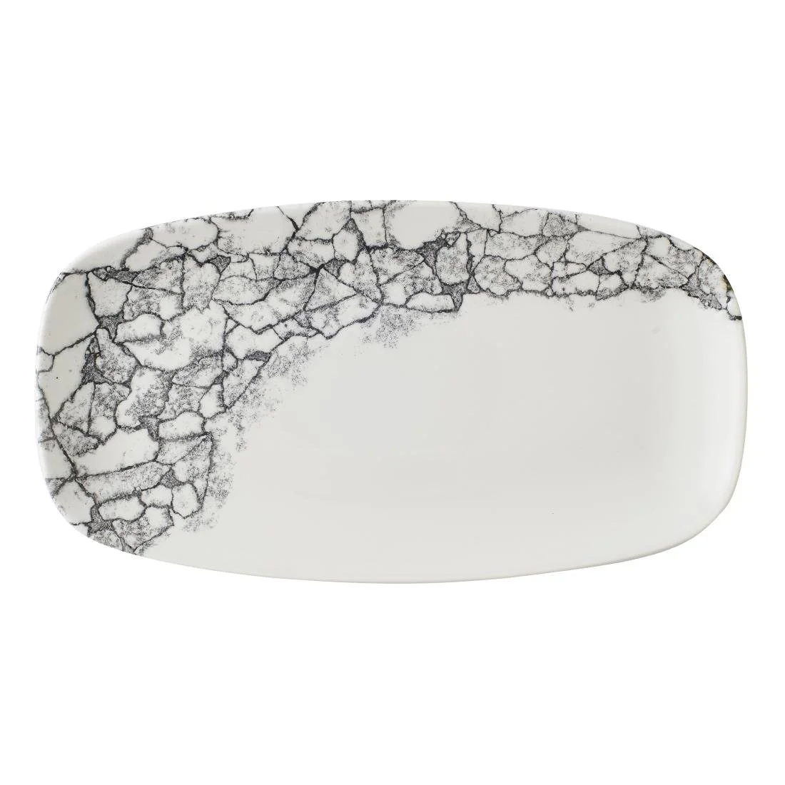 Churchill Kintsugi Accents Chefs Oblong Plates Quartz Black 355x189mm (6 Pack) - Image 1