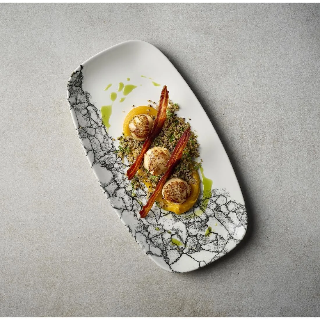 Churchill Kintsugi Accents Chefs Oblong Plates Quartz Black 355x189mm (6 Pack) - Image 7