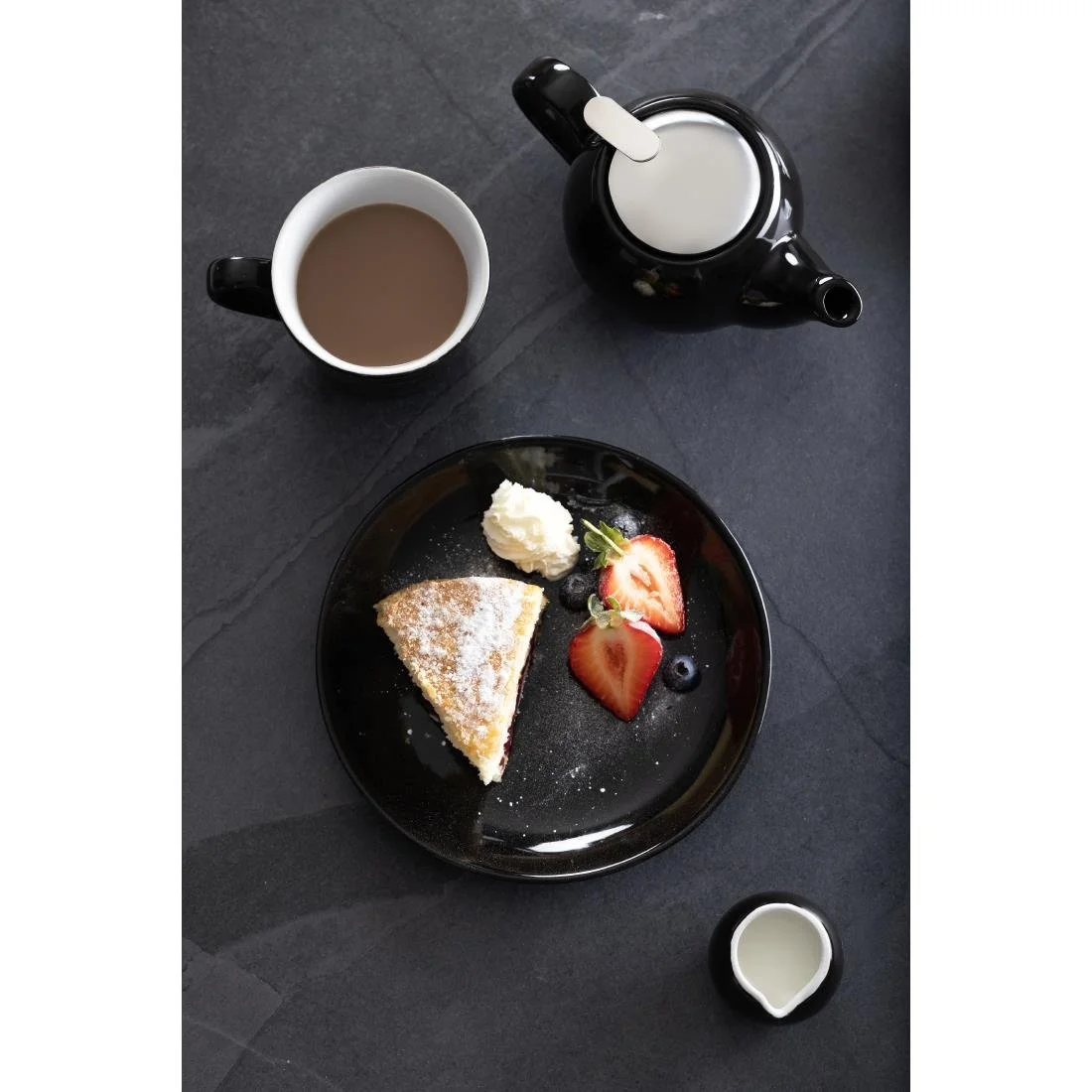 Olympia Cafe Coupe Plates Black 200mm (12 Pack) - Image 3