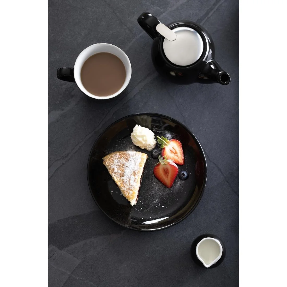 Olympia Cafe Coupe Plates Black 200mm (12 Pack) - Image 4