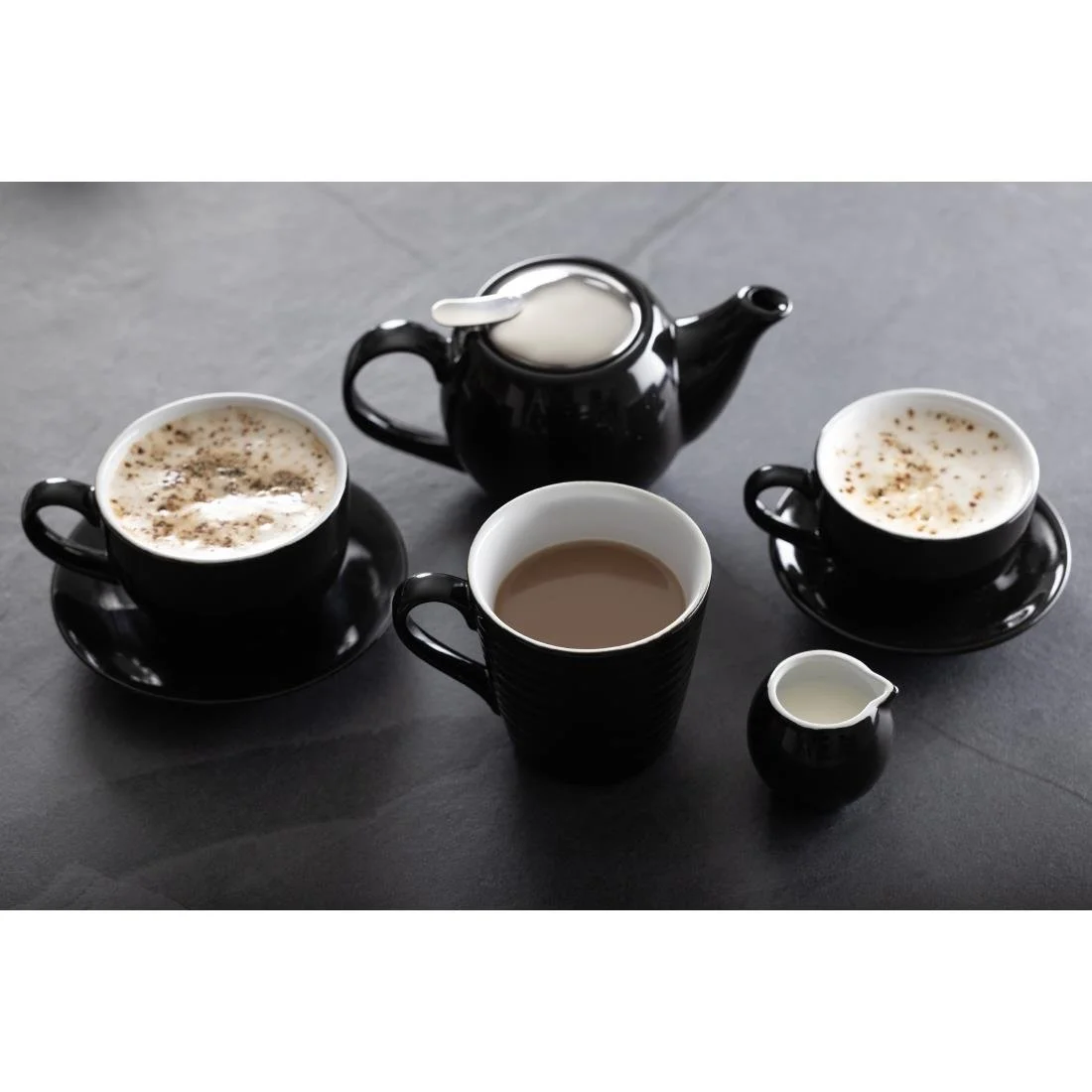 Olympia Cafe Espresso Saucers Black 116mm (12 Pack) - Image 5