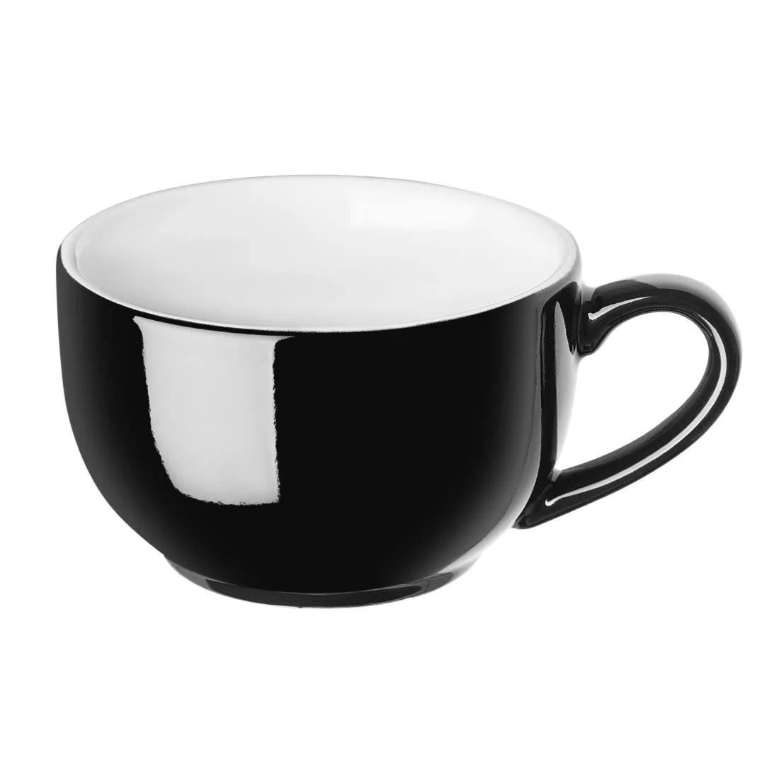 Olympia Cafe Cappuccino Cups Black 340ml (12 Pack) - Image 1