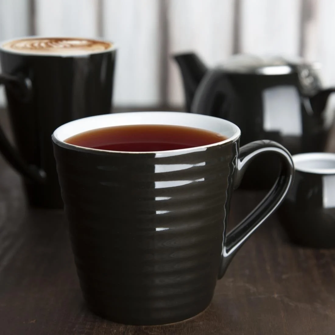 Olympia Cafe Aroma Mugs Black 340ml (6 Pack) - Image 13