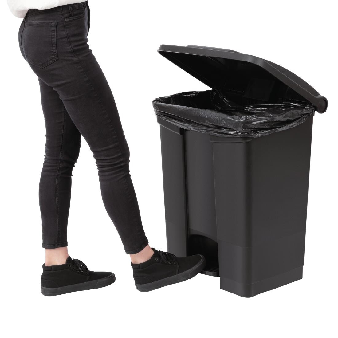 Jantex Kitchen Pedal Bin Black 65Ltr