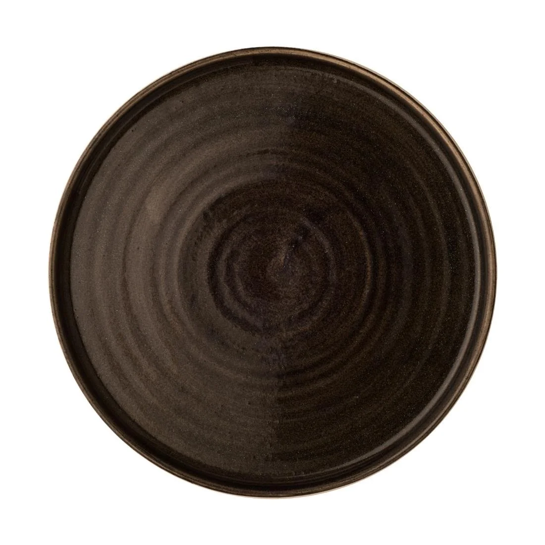 Churchill Stonecast Patina Walled Plates Iron Black 220mm (6 Pack) - Image 1