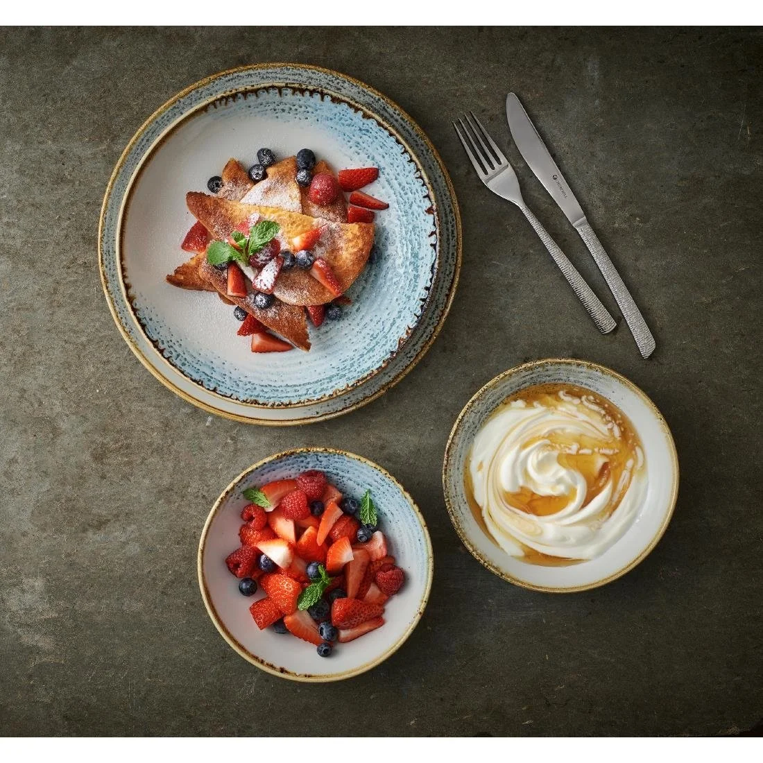 Churchill Homespun Accents Coupe Bowls Aquamarine 182mm (12 Pack) - Image 3