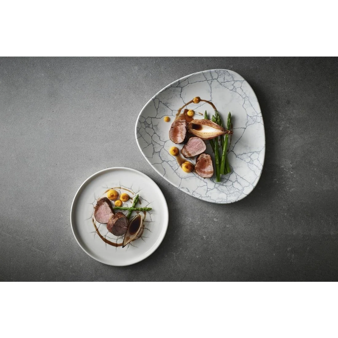 Churchill Studio Prints Kintsugi Agate Walled Plates Grey 260mm (6 Pack) - Image 2