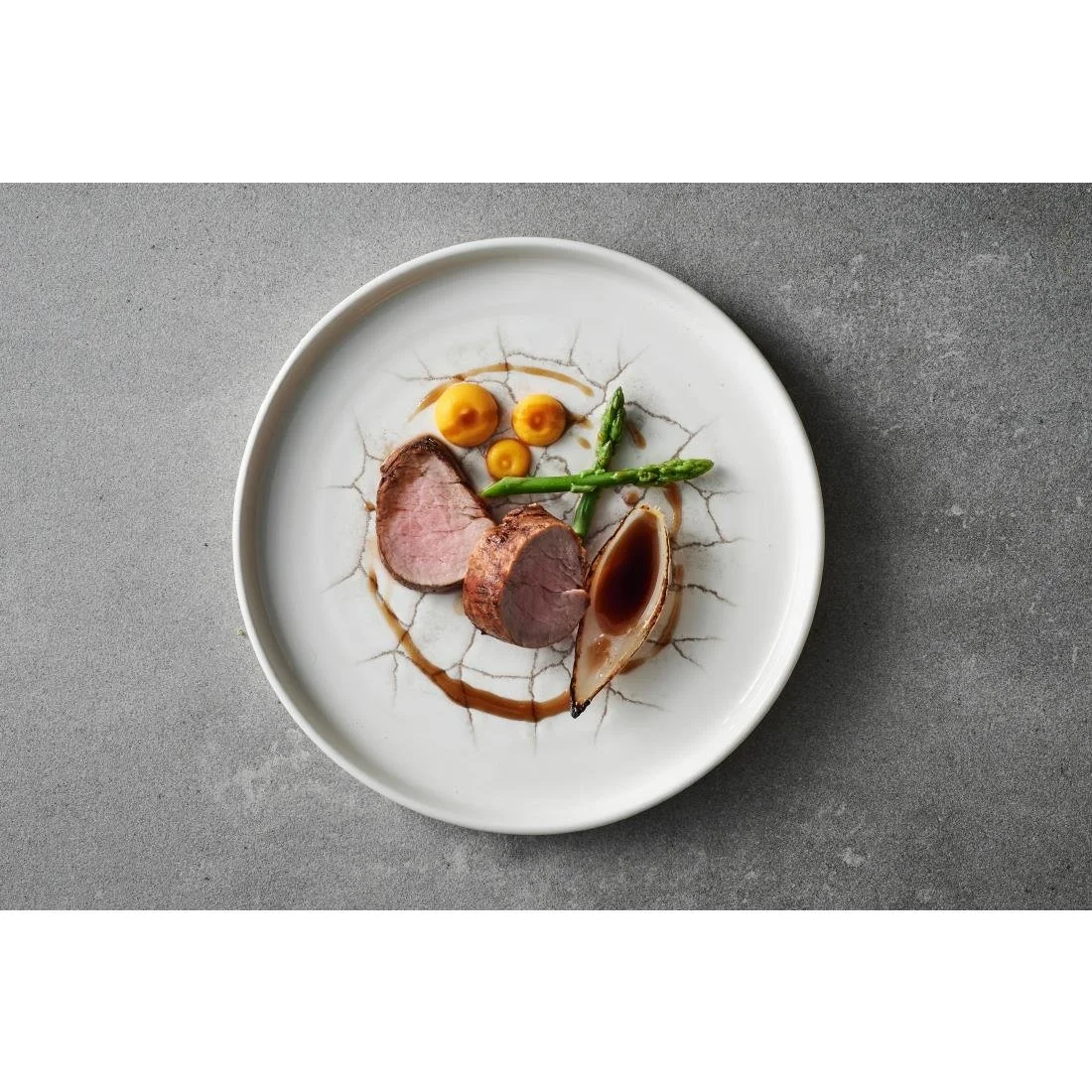 Churchill Studio Prints Kintsugi Agate Walled Plates Grey 260mm (6 Pack) - Image 3