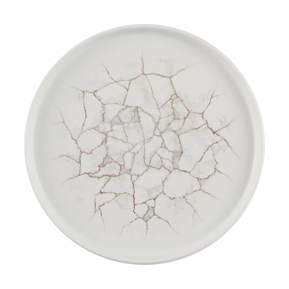 Churchill Studio Prints Kintsugi Agate Walled Plates Grey 260mm (6 Pack) - Image 1