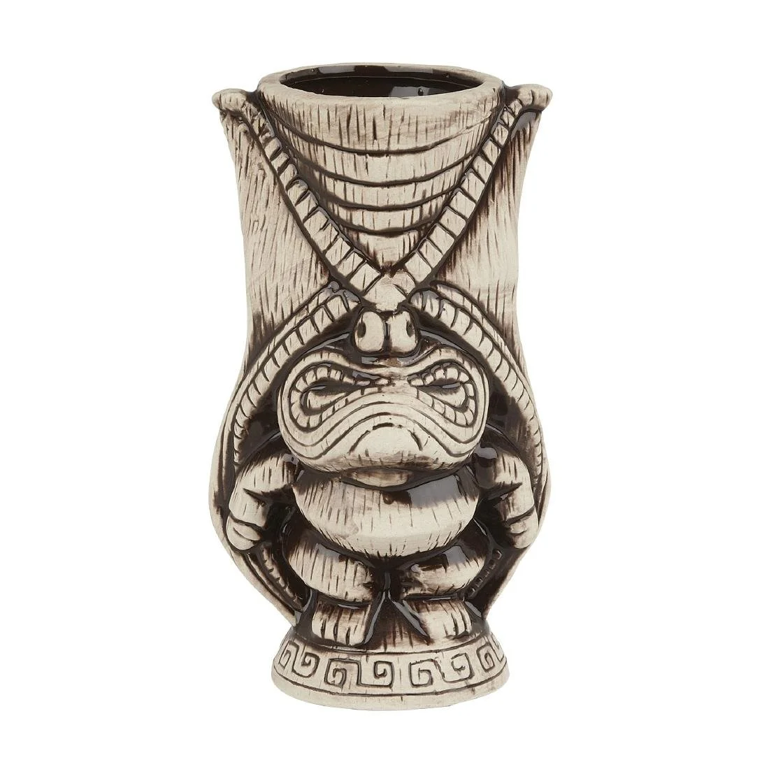 Beaumont Ceramic Kane Tiki Mug Coffee Brown 400ml - Image 1