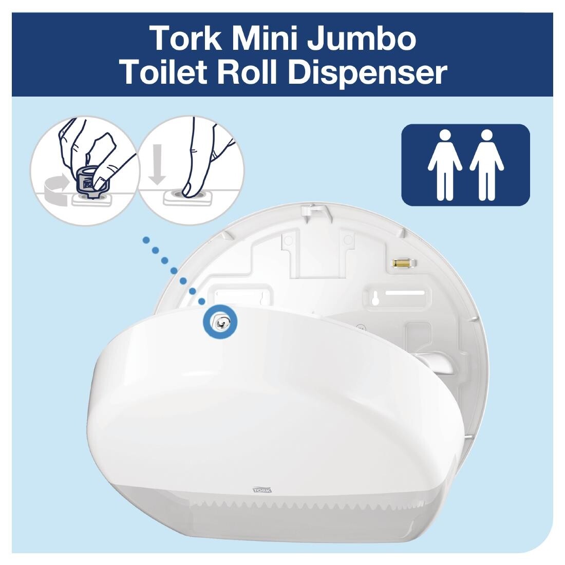Tork Mini Jumbo Toilet Roll Dispenser White