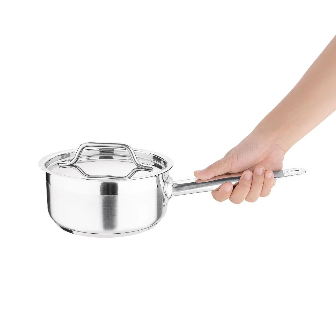 Nisbets Essentials Stainless Steel Saucepan with Lid 14cm - Image 7