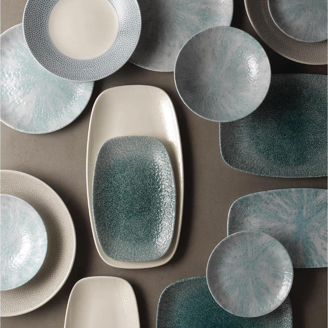 Churchill Raku Oblong Chef Plates Jade Green 202 x 261mm (12 Pack) - Image 5