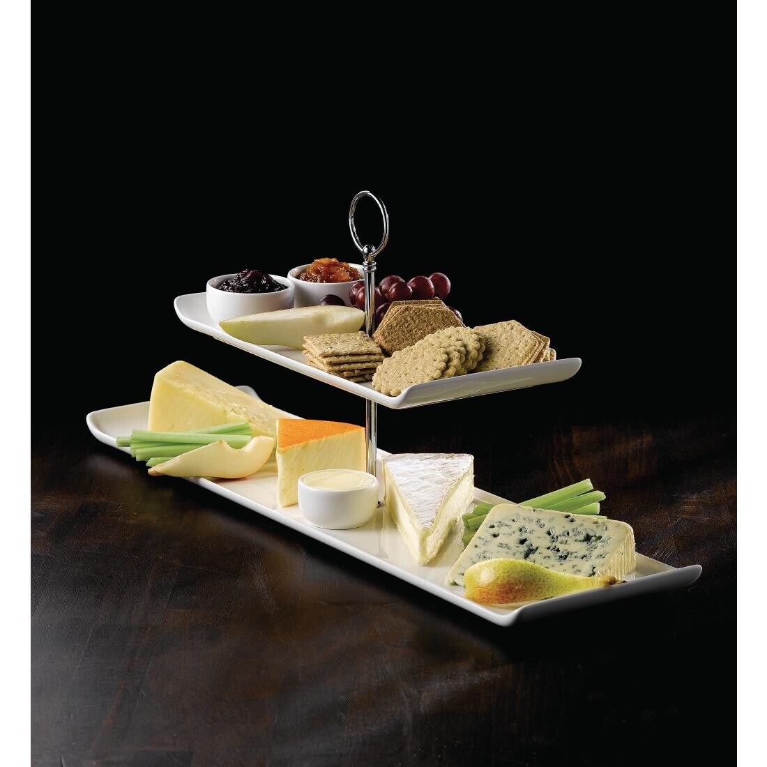 Churchill 2 Tier Rectangular Plate Tower 560mm