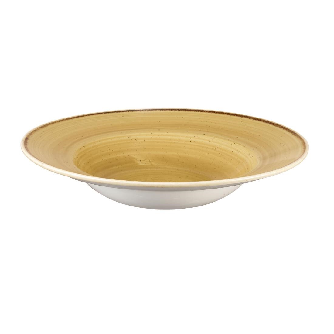 Churchill Stonecast Round Wide Rim Bowl Mustard Seed Yellow 280mm