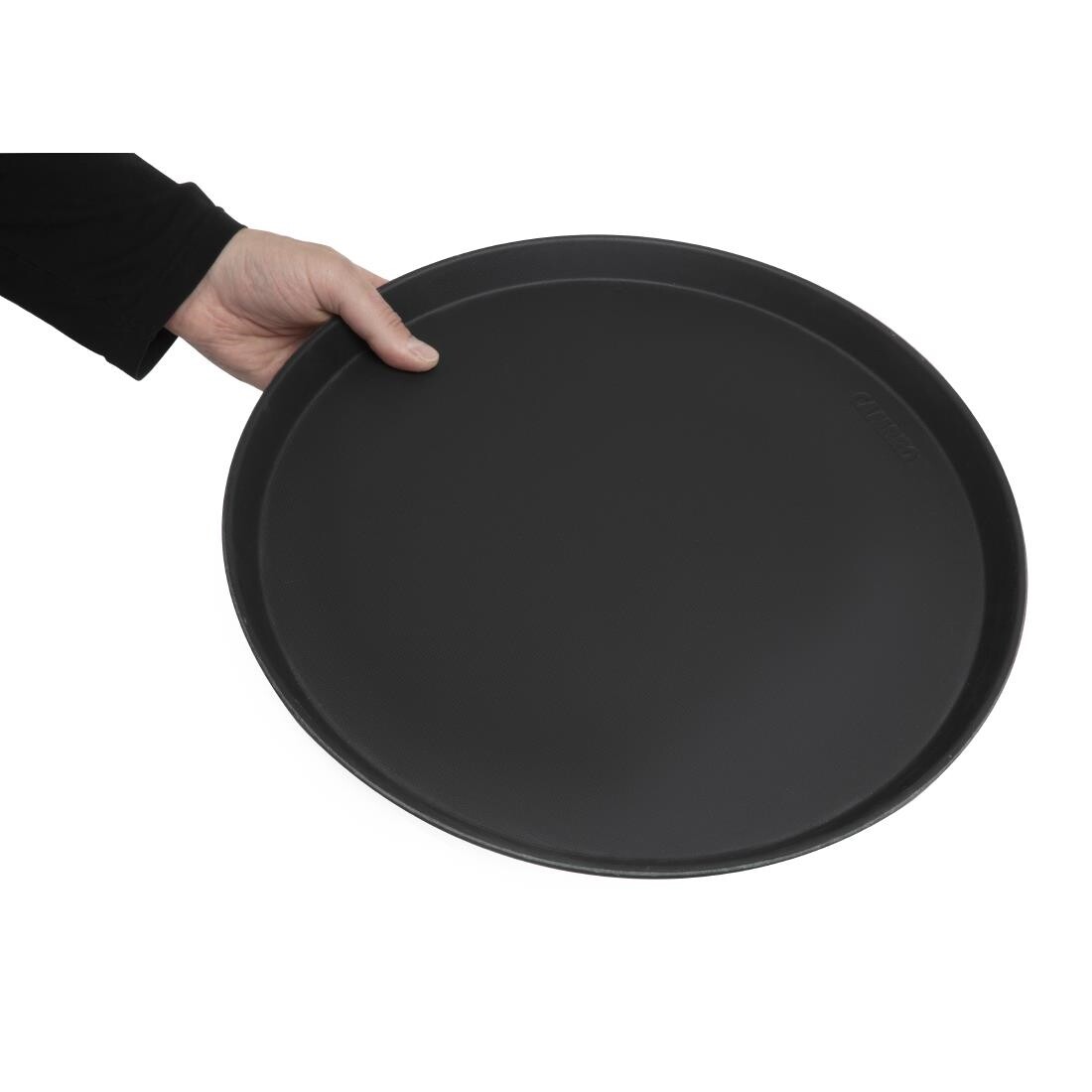 Cambro Fibreglass Round Non-Skid Tray Black 16in
