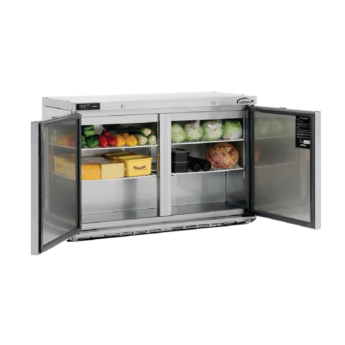 Williams Double Door Under Counter Fridge Stainless Steel 280Ltr HA280-SA