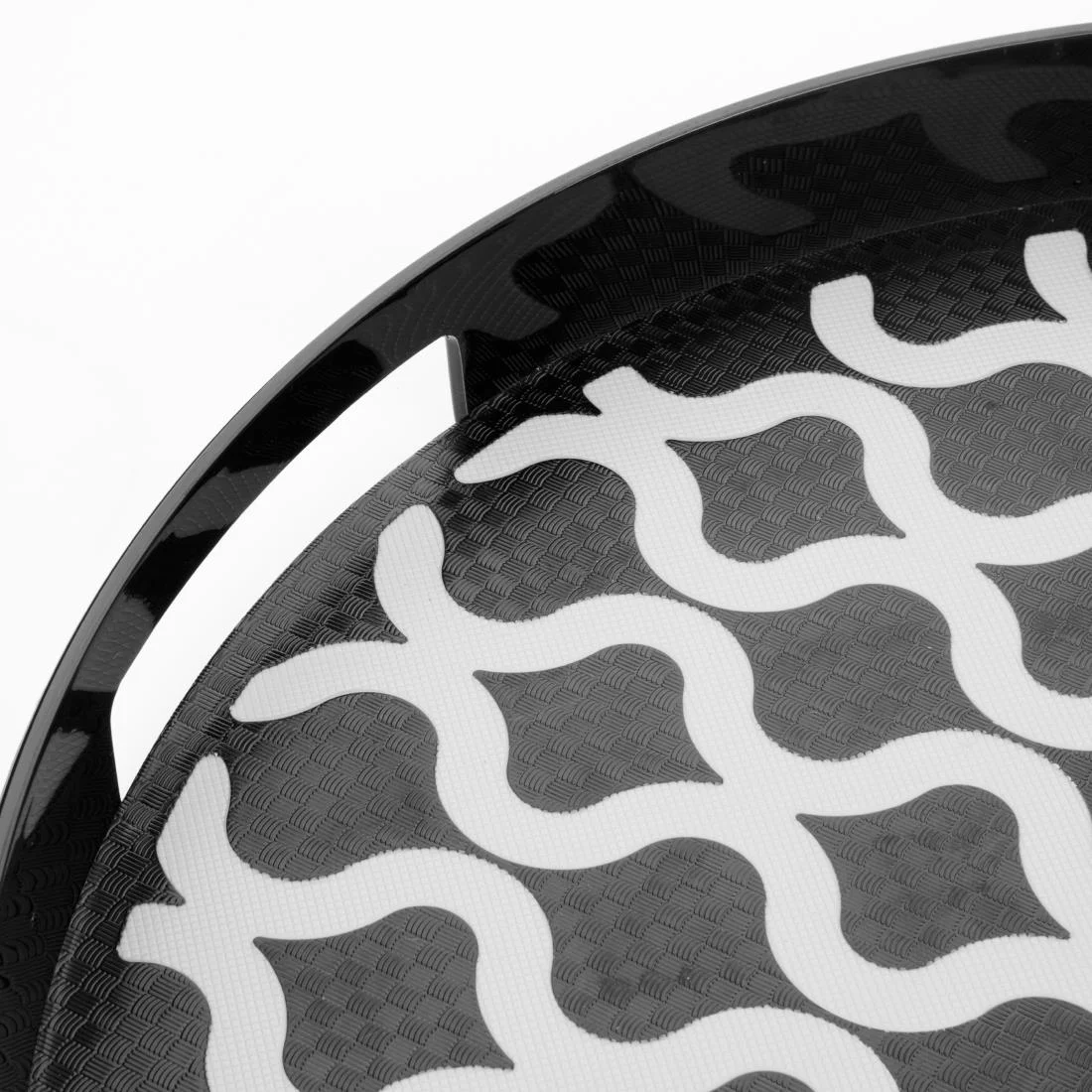 Olympia Kristallon PC Round Non Slip Tray with Handles 300mm - Image 4