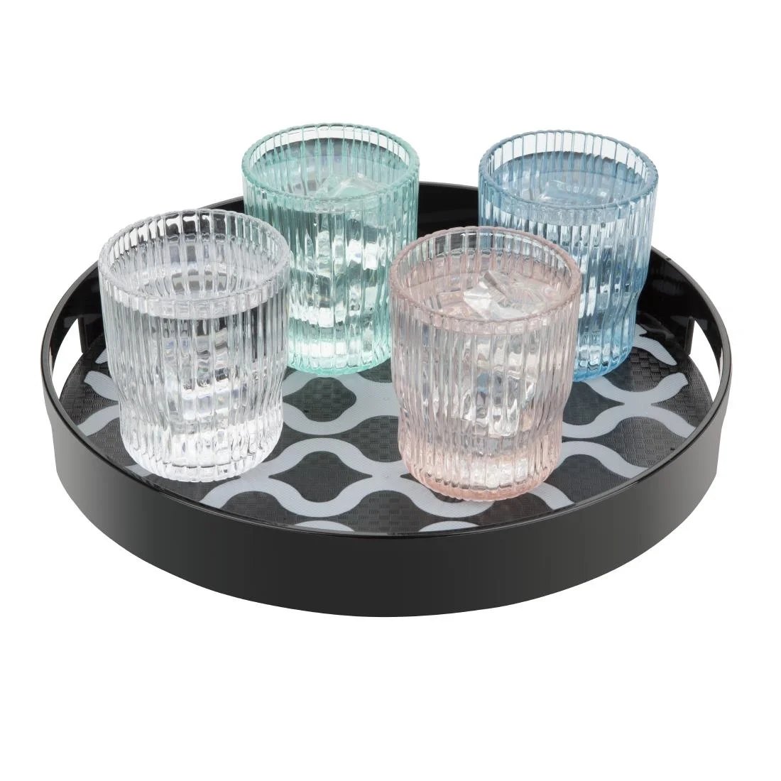 Olympia Kristallon PC Round Non Slip Tray with Handles 300mm - Image 6