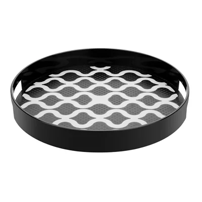 Olympia Kristallon PC Round Non Slip Tray with Handles 300mm - Image 7