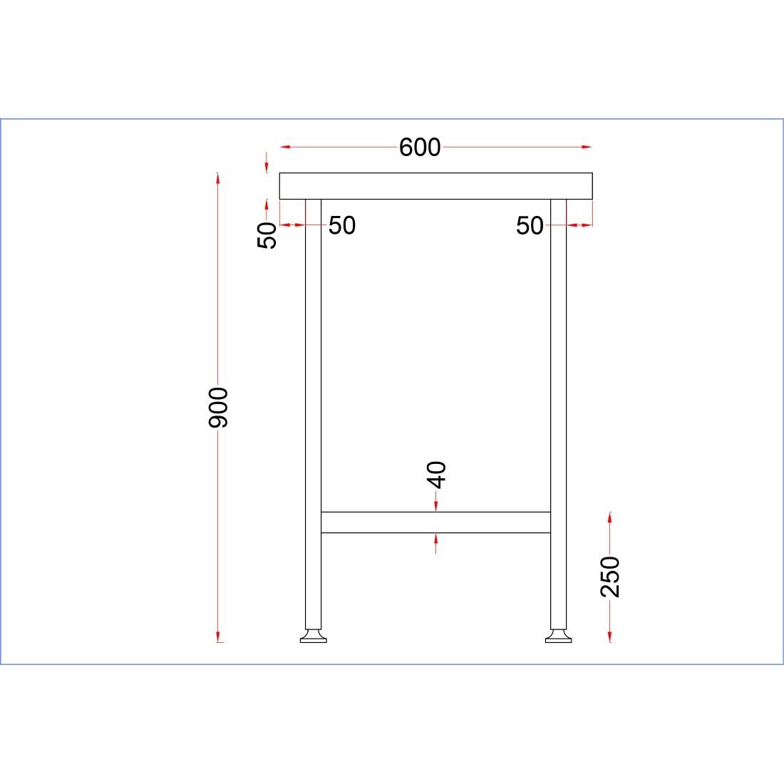 Holmes Stainless Steel Centre Table 600mm