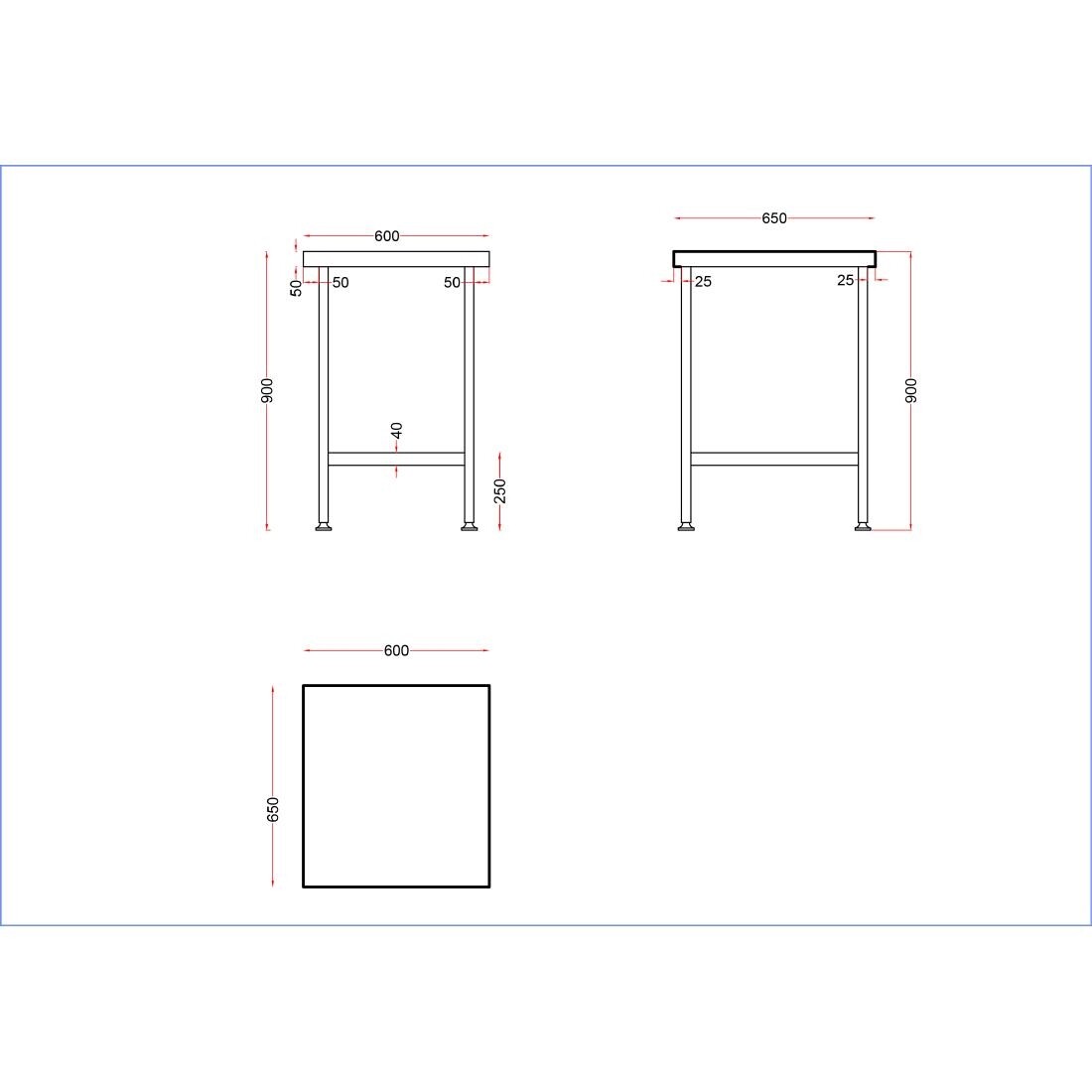 Holmes Stainless Steel Centre Table 600mm