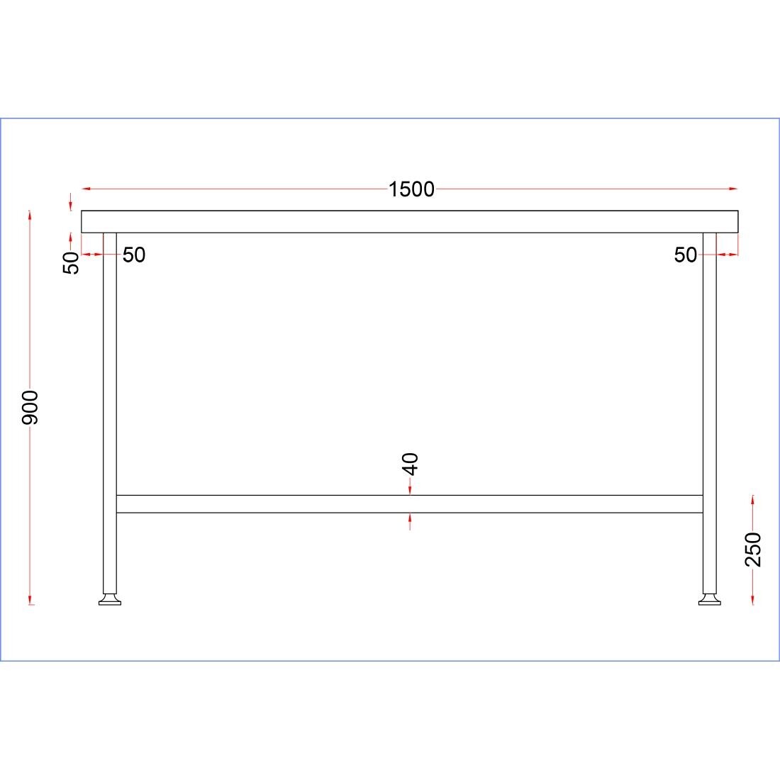 Holmes Stainless Steel Centre Table 1500mm