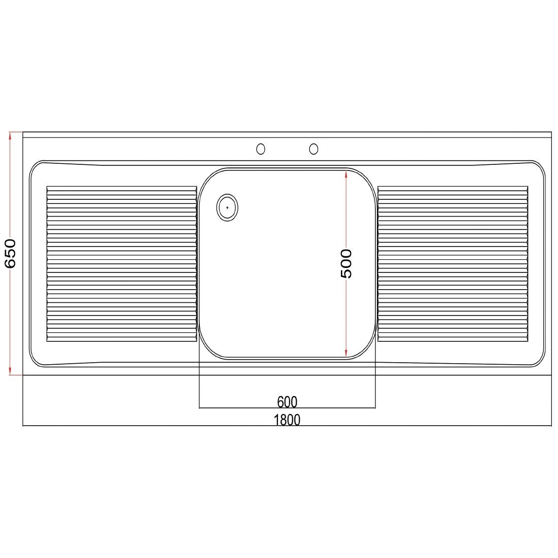 Holmes Stainless Steel Sink Double Drainer 1800mm
