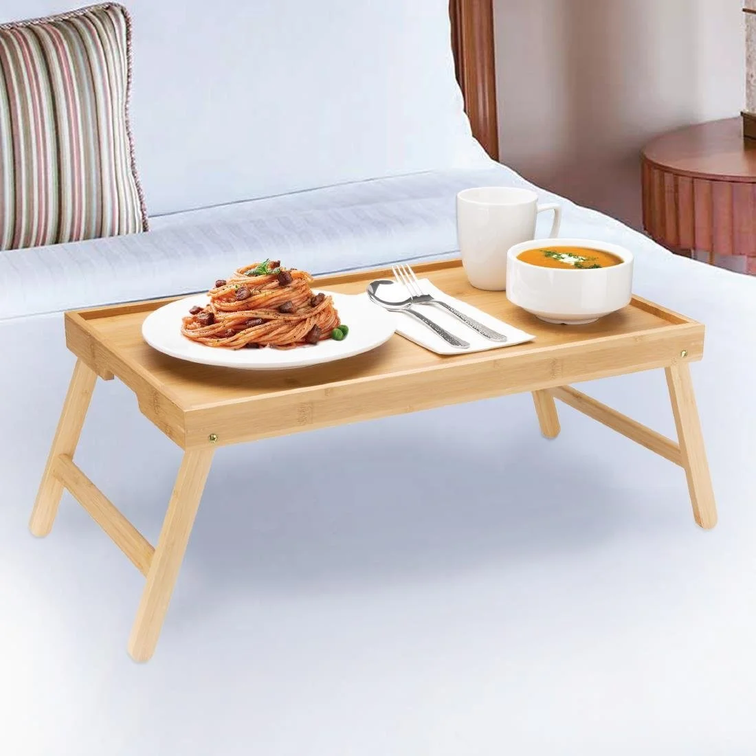 Olympia Bamboo Room Service Tray 625x315x215mm - Image 6
