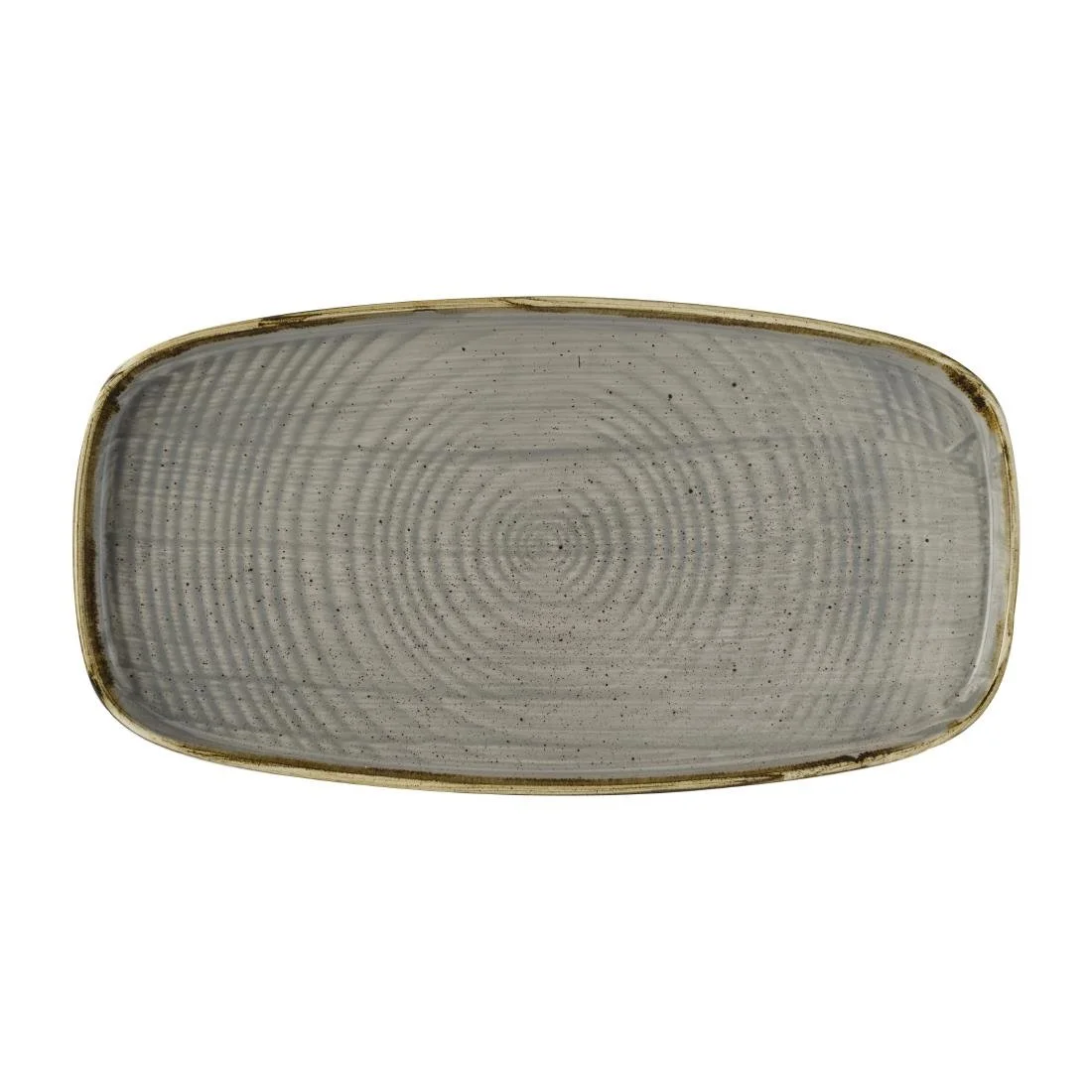 Churchill Stonecast Peppercorn Grey Chefs' Walled Oblong Plates 350mm (6 Pack) - Image 1