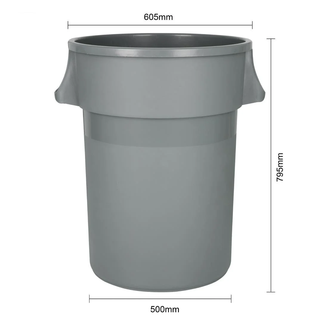 Jantex Heavy-Duty Round Bin Grey 160Ltr - Image 6