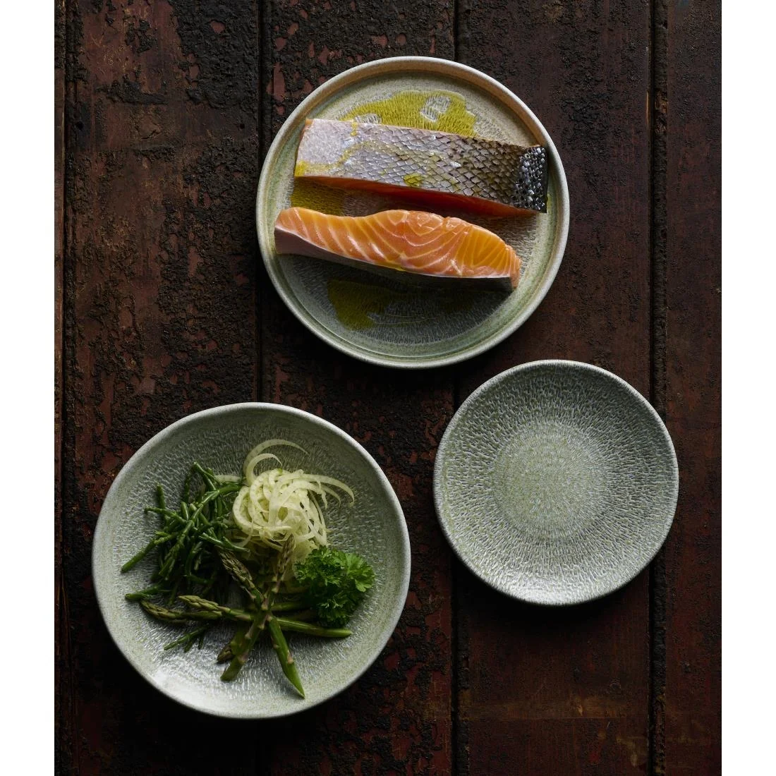 Dudson Harvest Grain Organic Coupe Plates Speckled Green 230mm (12 Pack) - Image 3