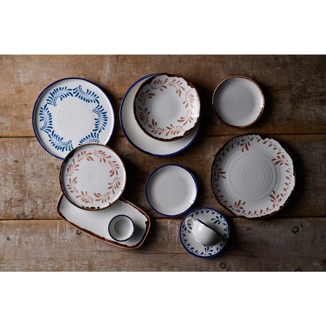 Dudson Harvest Mediterranean Round Walled Plates Blue 260mm (6 Pack) - Image 4
