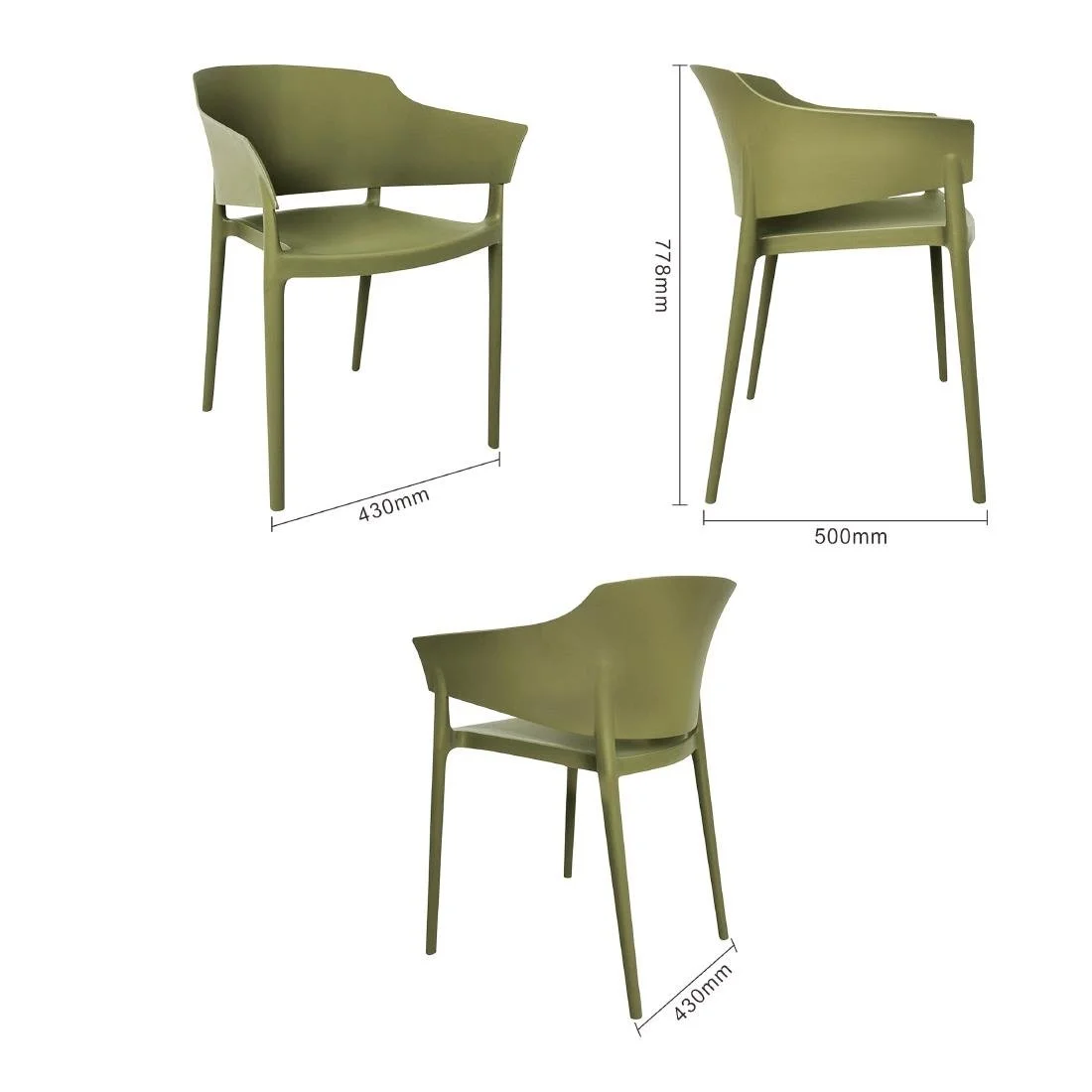 Bolero Lorenzo Cafe Chairs Green Tea (2 Pack) - Image 5
