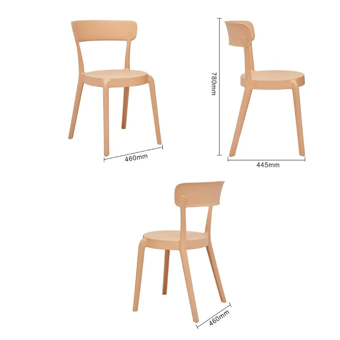 Bolero Mila Café Chairs Light Nude Pink (2 Pack) - Image 5
