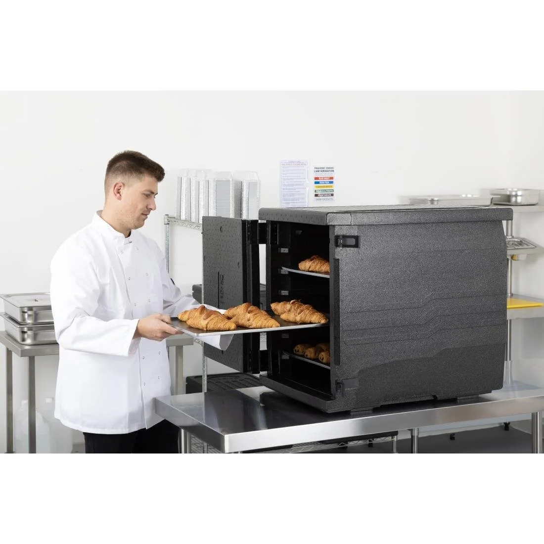 Vogue Insulated EPP Food Transport Box 126Ltr Patisserie Tray Size - Image 7