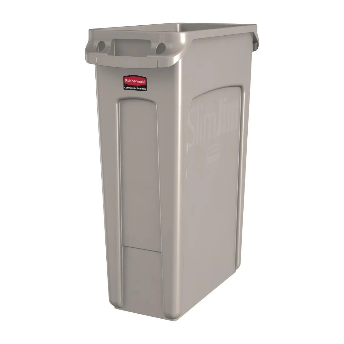 Rubbermaid Slim Jim Bin with Venting Channels Beige 87Ltr - Image 1