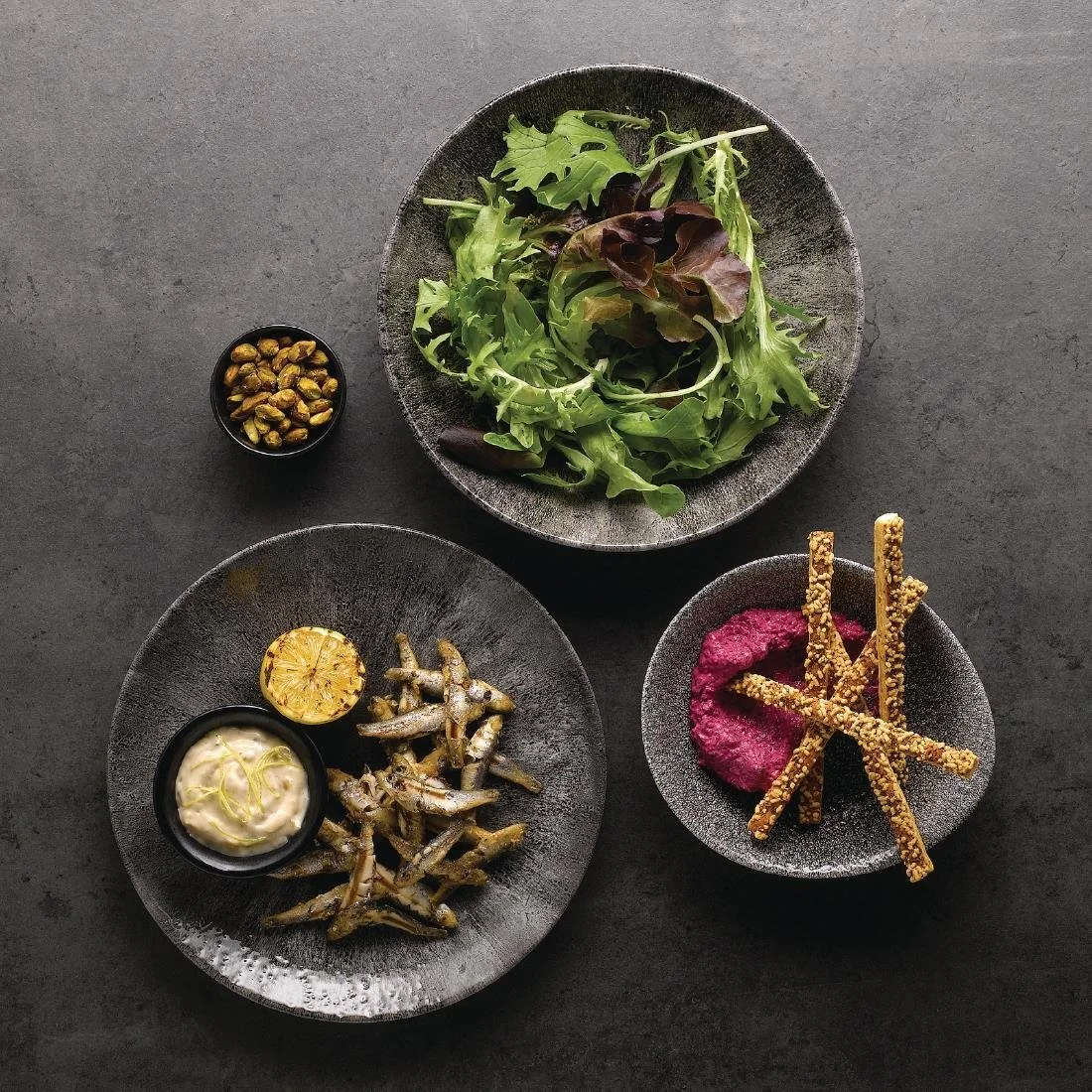 Churchill Stone Quartz Black Evolve Coupe Bowls 248mm (12 Pack) - Image 2