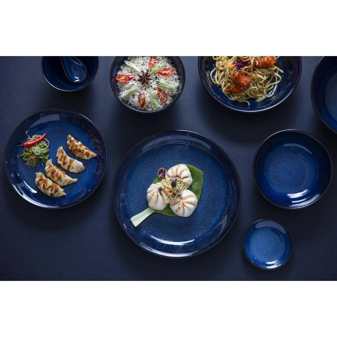 Olympia Luna Midnight Blue Footed Bowls 205mm (4 Pack) - Image 3