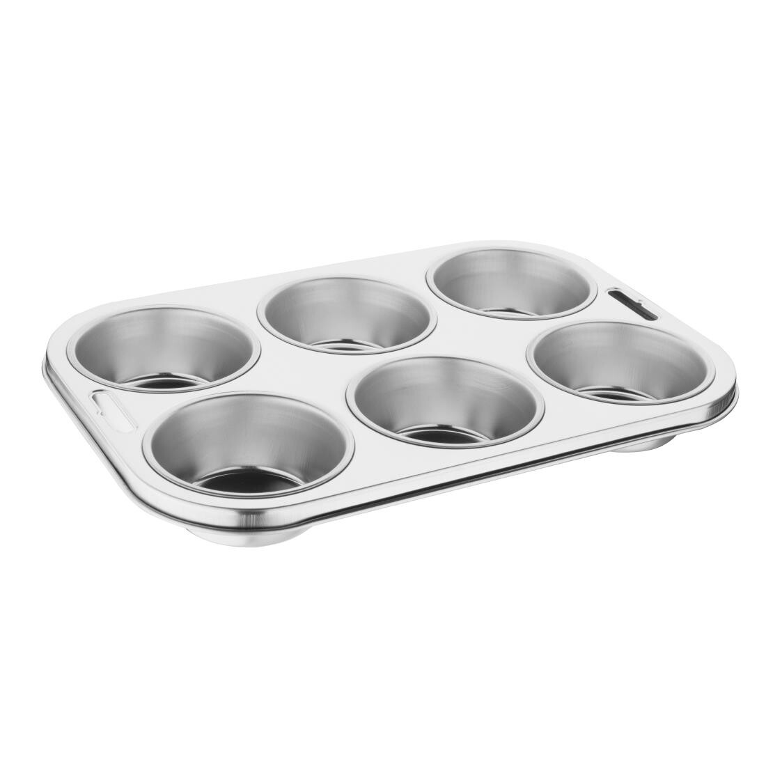 Vogue Stainless Steel 6 Cup Deep Muffin Tray