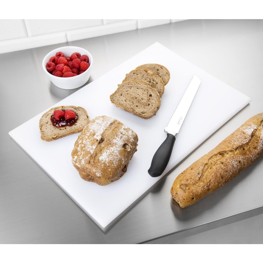 Hygiplas Anti Microbial High Density White Chopping Board