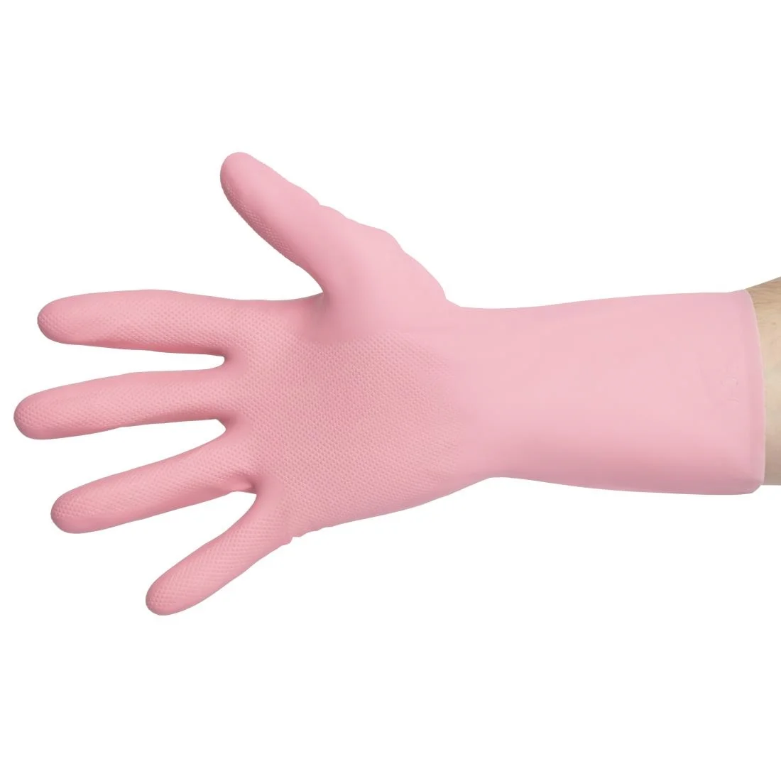 MAPA Vital 115 Liquid-Proof Light-Duty Janitorial Gloves Pink - Image 6