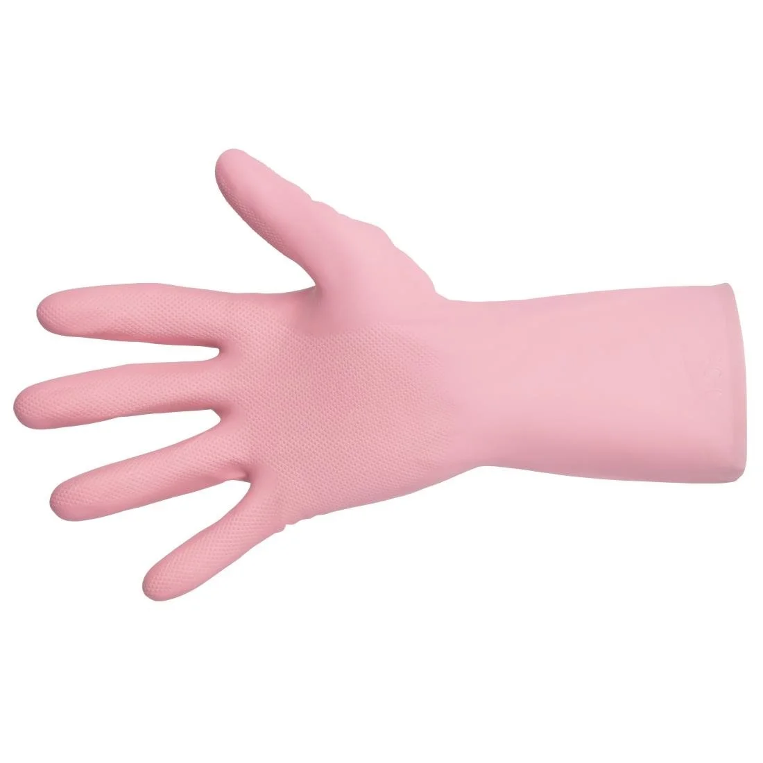 MAPA Vital 115 Liquid-Proof Light-Duty Janitorial Gloves Pink - Image 1