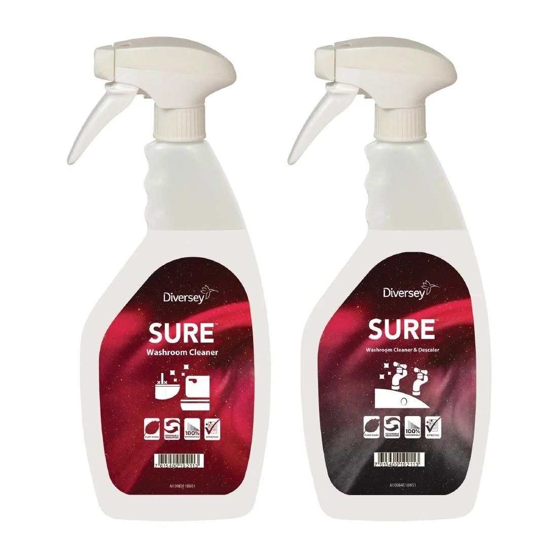 SURE Washroom Cleaner / Cleaner and Descaler Refill Bottles 750ml (6 Pack) - Image 1