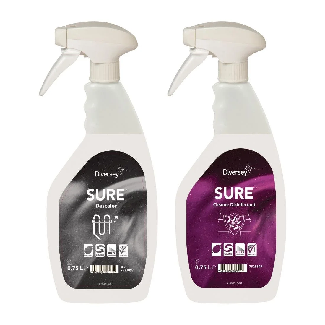 SURE Cleaner and Disinfectant / Descaler Refill Bottles 750ml (6 Pack) - Image 1